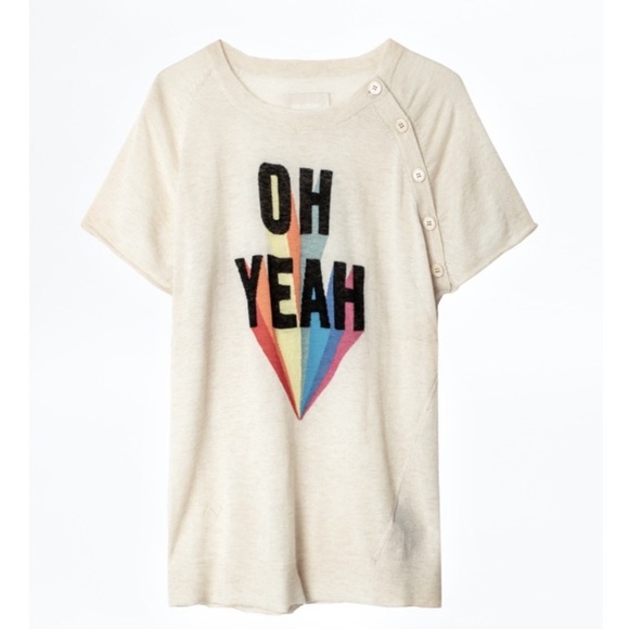 NWT Zadig & Voltaire Hexago Oh Yeah Cashmere Top - Picture 12 of 12